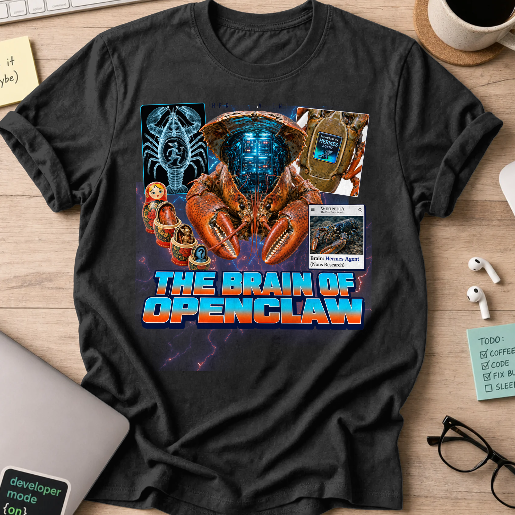 The Brain of OpenClaw Shirt - Black