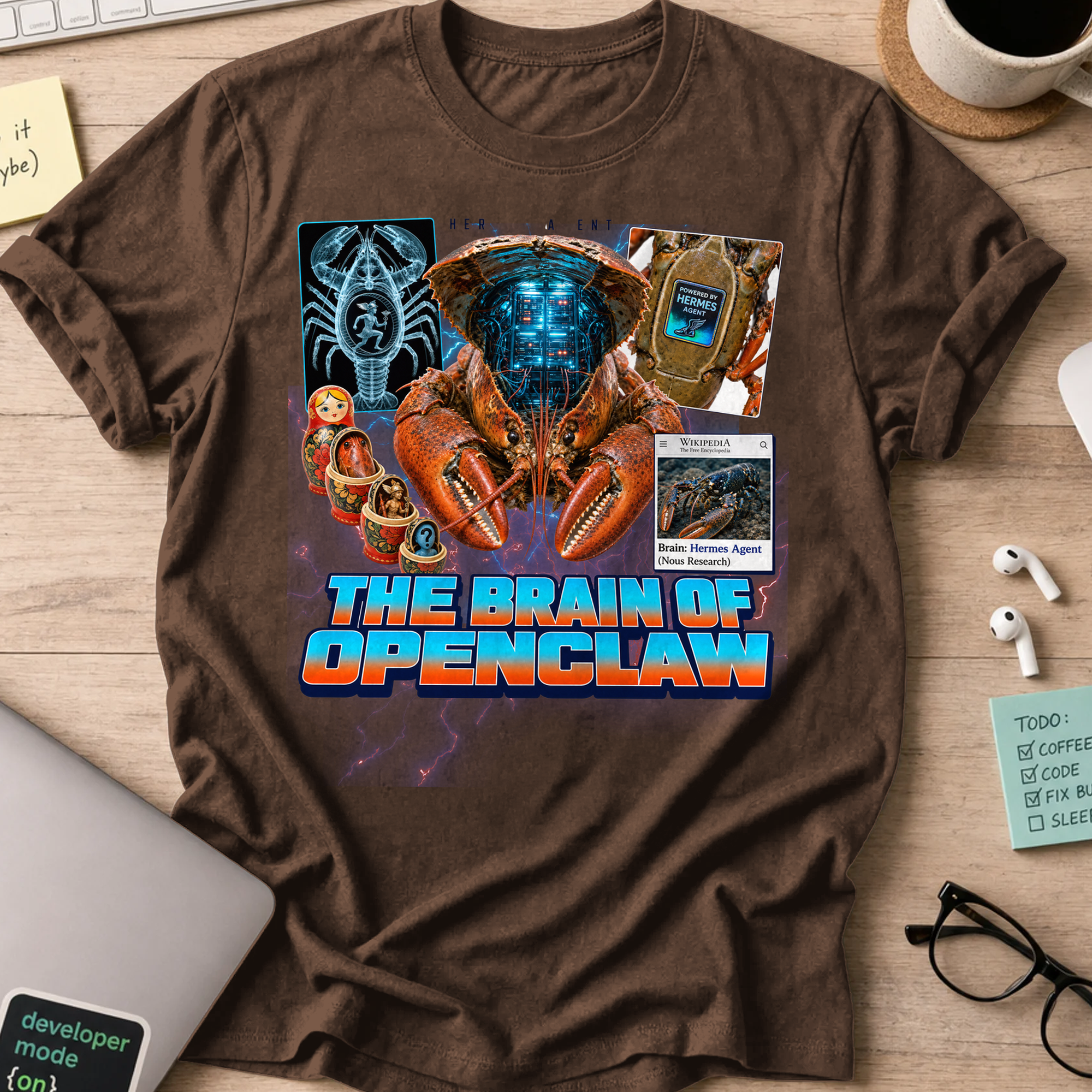 The Brain of OpenClaw Shirt - Dark Chocolate