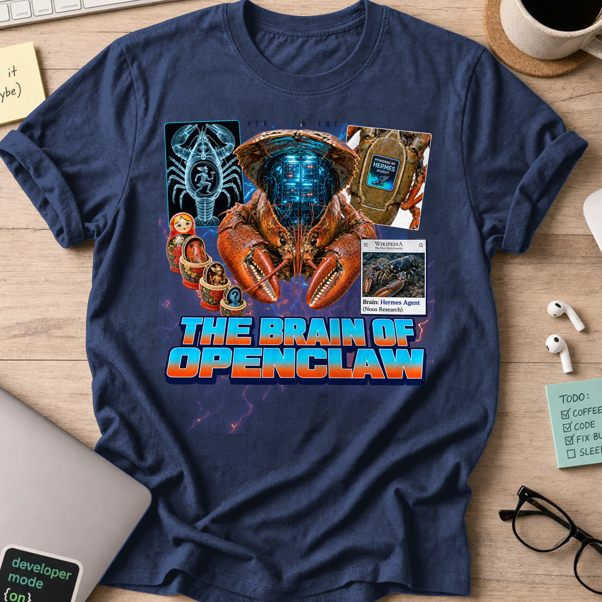 The Brain of OpenClaw Shirt - Navy