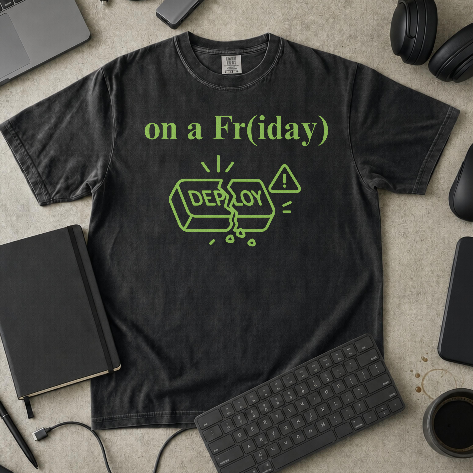 Breaking Prod on a friday Premium Shirt — black Premium Shirt mock-up