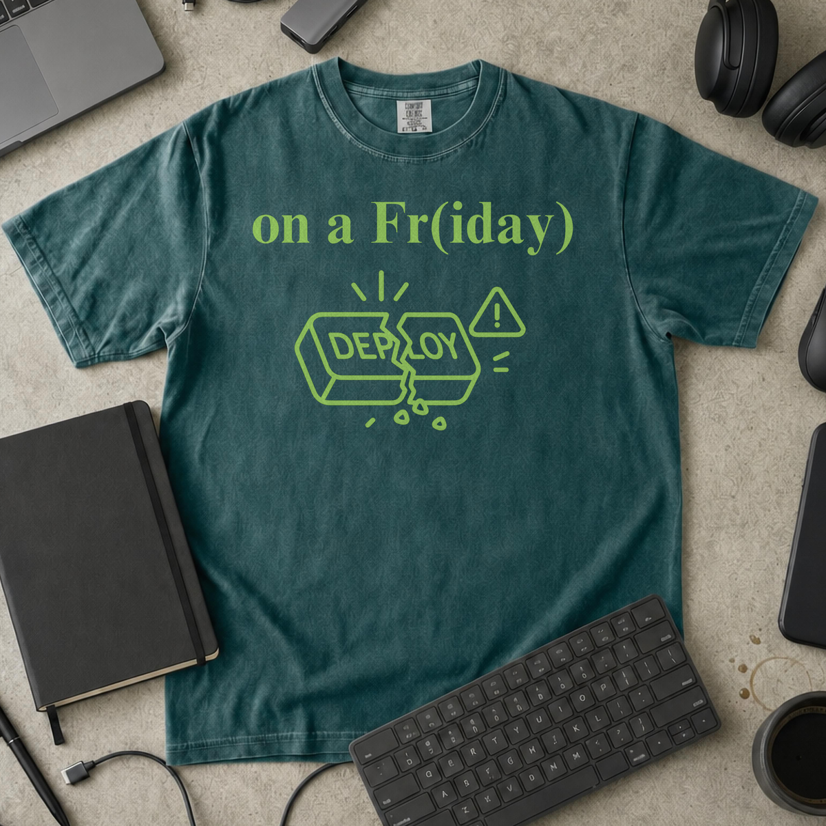 Breaking Prod on a friday Premium Shirt — blue spruce Premium Shirt mock-up