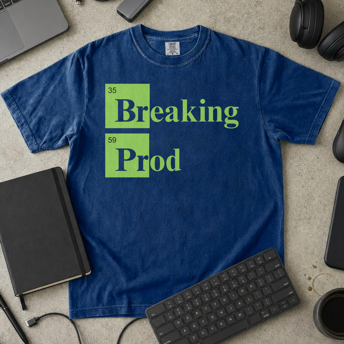 Breaking Prod Premium Shirt — true navy Premium Shirt mock-up