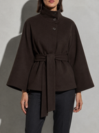 Women's Jacket High Neck Batwing Sleeve