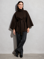 Women's Jacket High Neck Batwing Sleeve