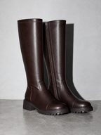 Women's Knee-high High-end Martin Boots - Brown Shoe Full