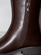 Women's Knee-high High-end Martin Boots - Brown Shoe Macro