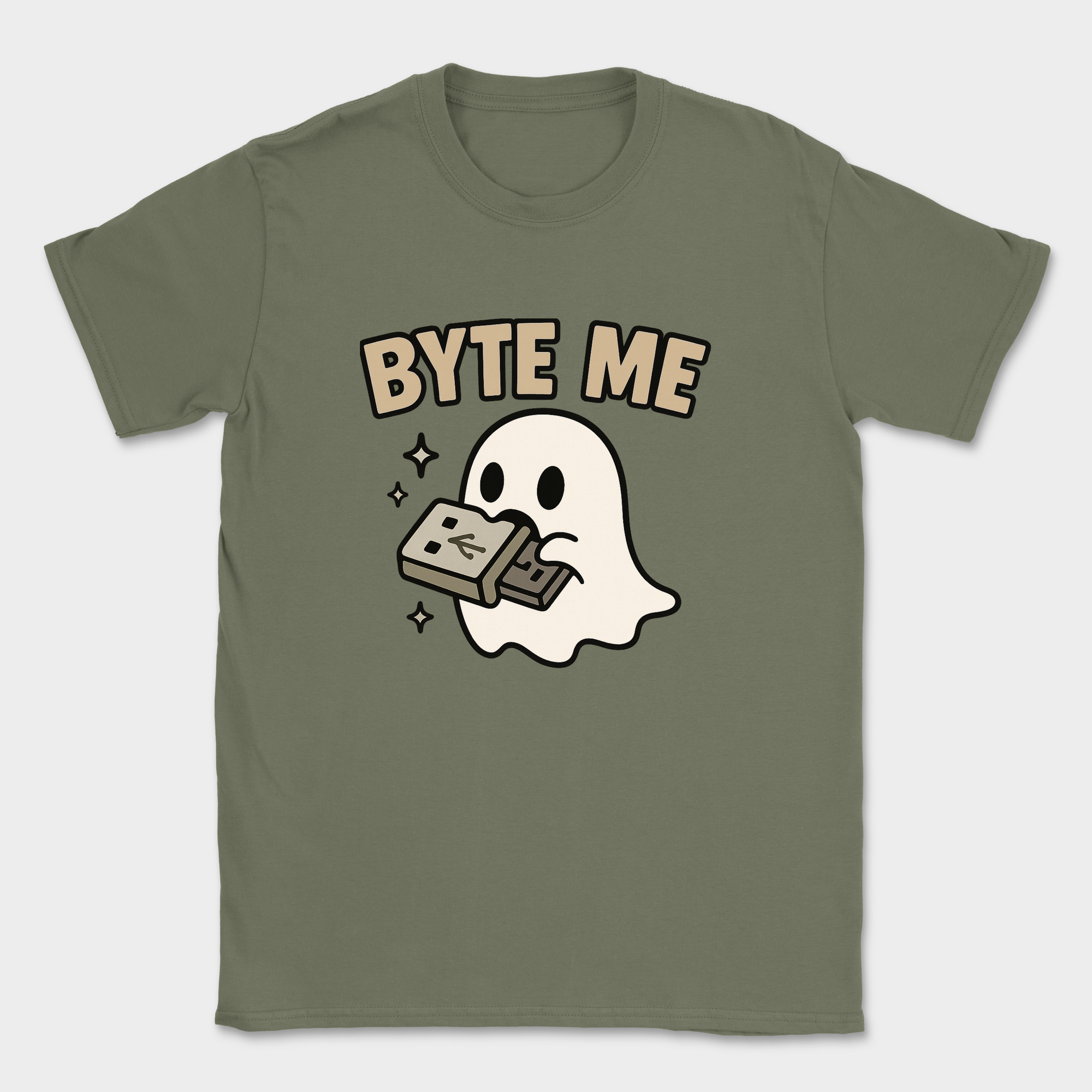 byte me shirt — Military Green