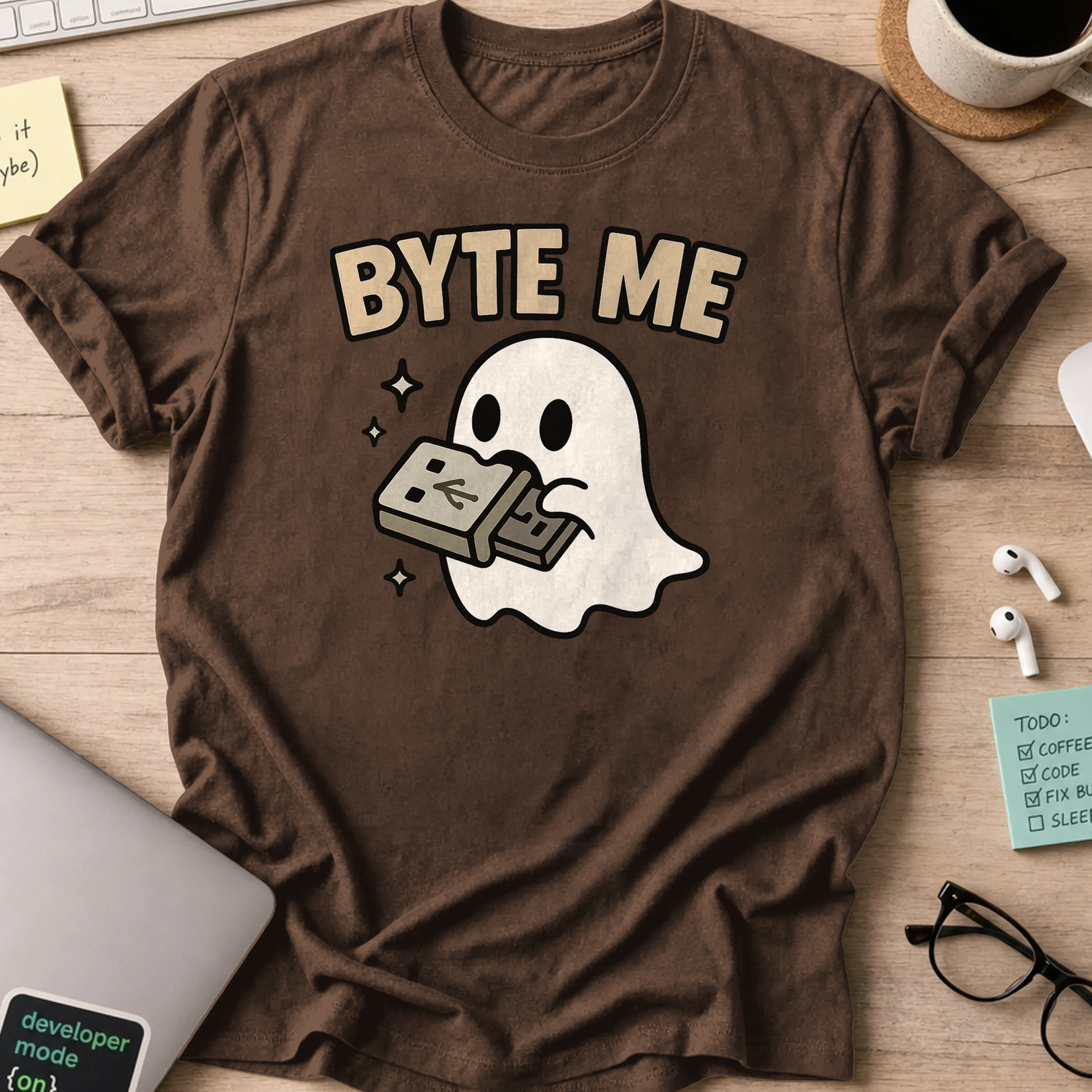 byte me shirt - Dark Chocolate