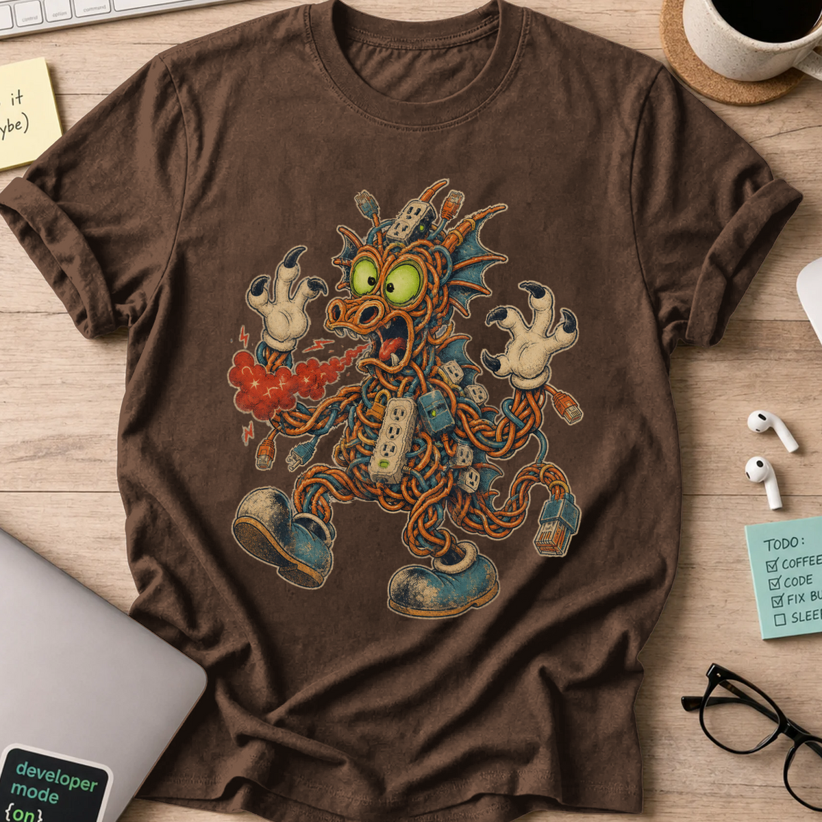 Cable Monster Shirt — Dark Chocolate storefront mockup