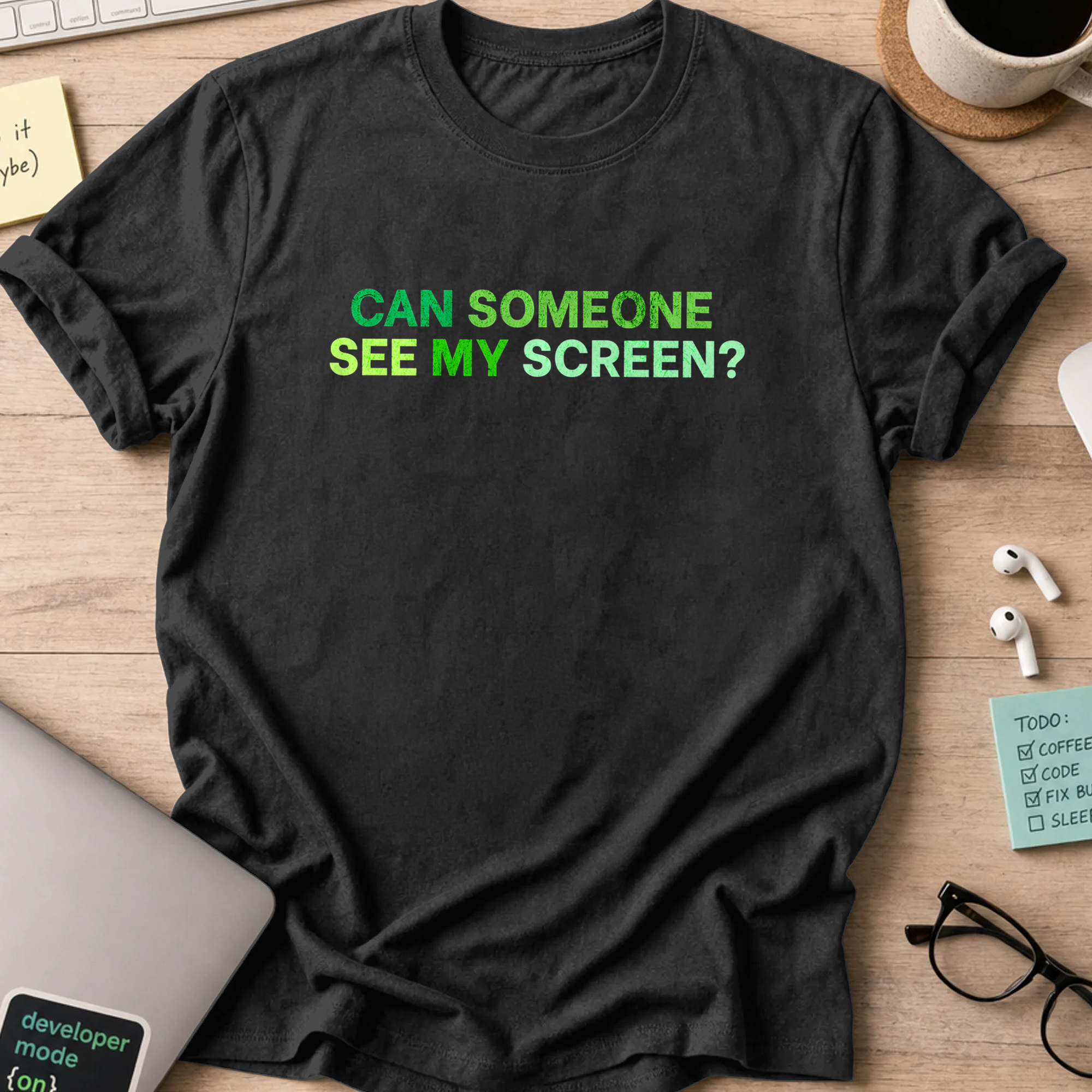 can someone see my screen shirt - Black
