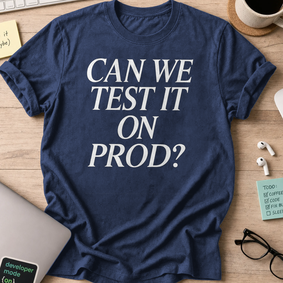 can we test it on prod shirt - Navy