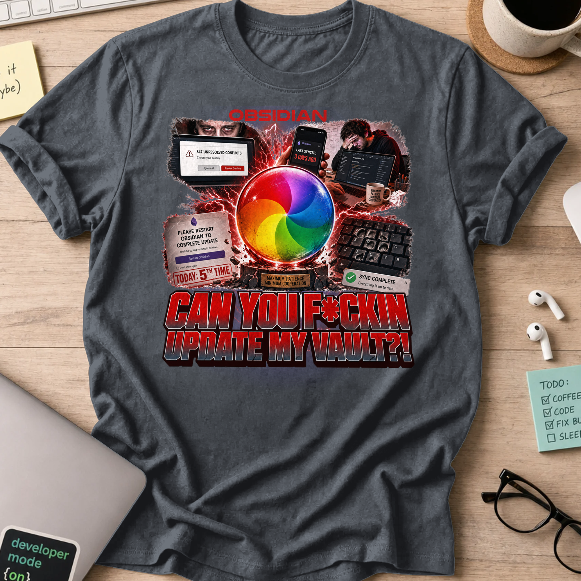 Can You F*ckin Update My Vault Shirt - Dark Heather