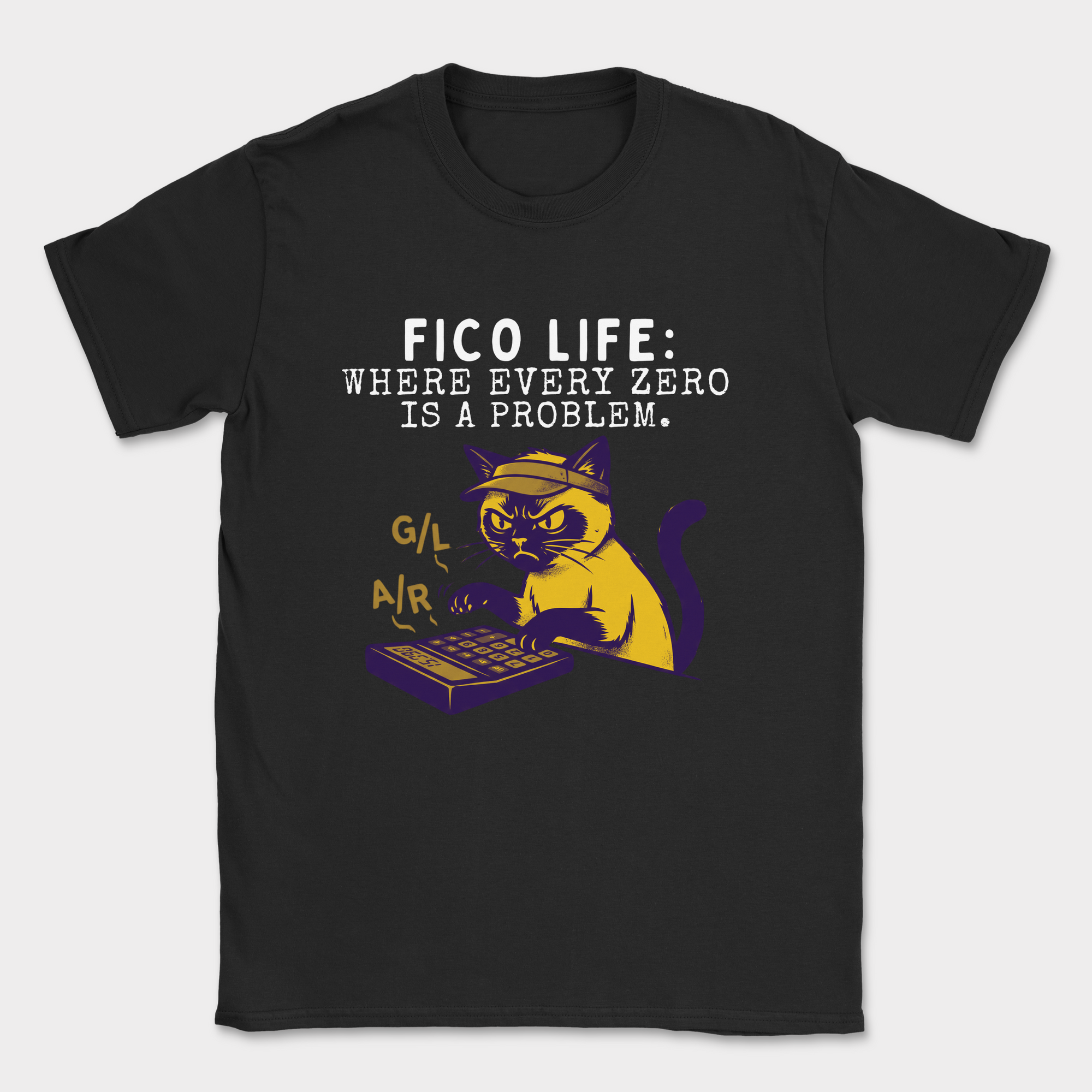 cat fico life shirt — Black