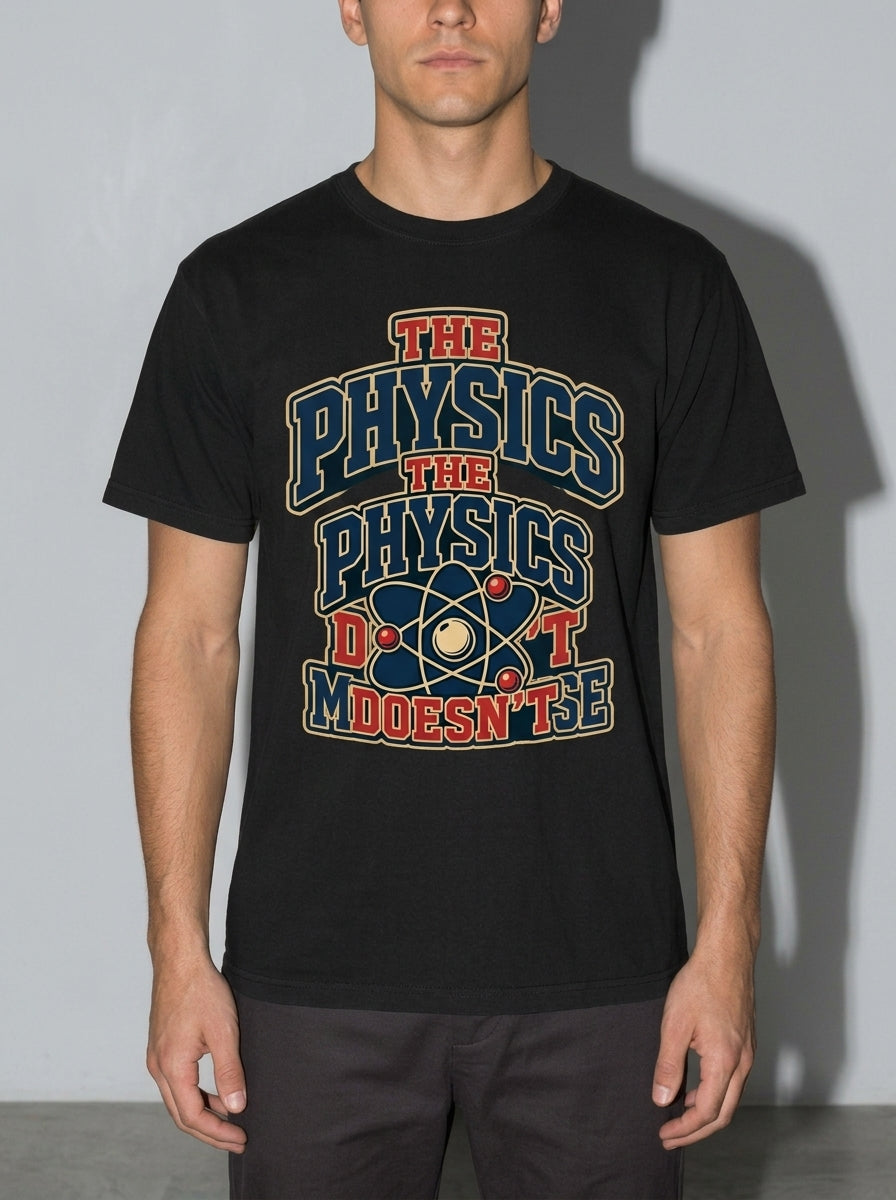 Physics Doesn’t Make Sense Premium Shirt - black--bust_to_thigh