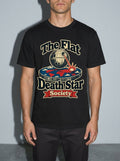 Flat Death Star Society Premium Shirt - black--bust_to_thigh