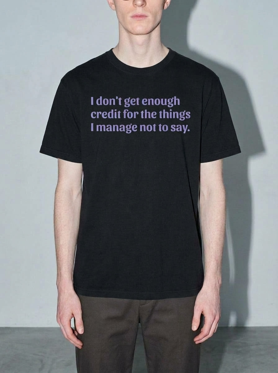 Not Enough Credit Premium Shirt - black--bust_to_thigh
