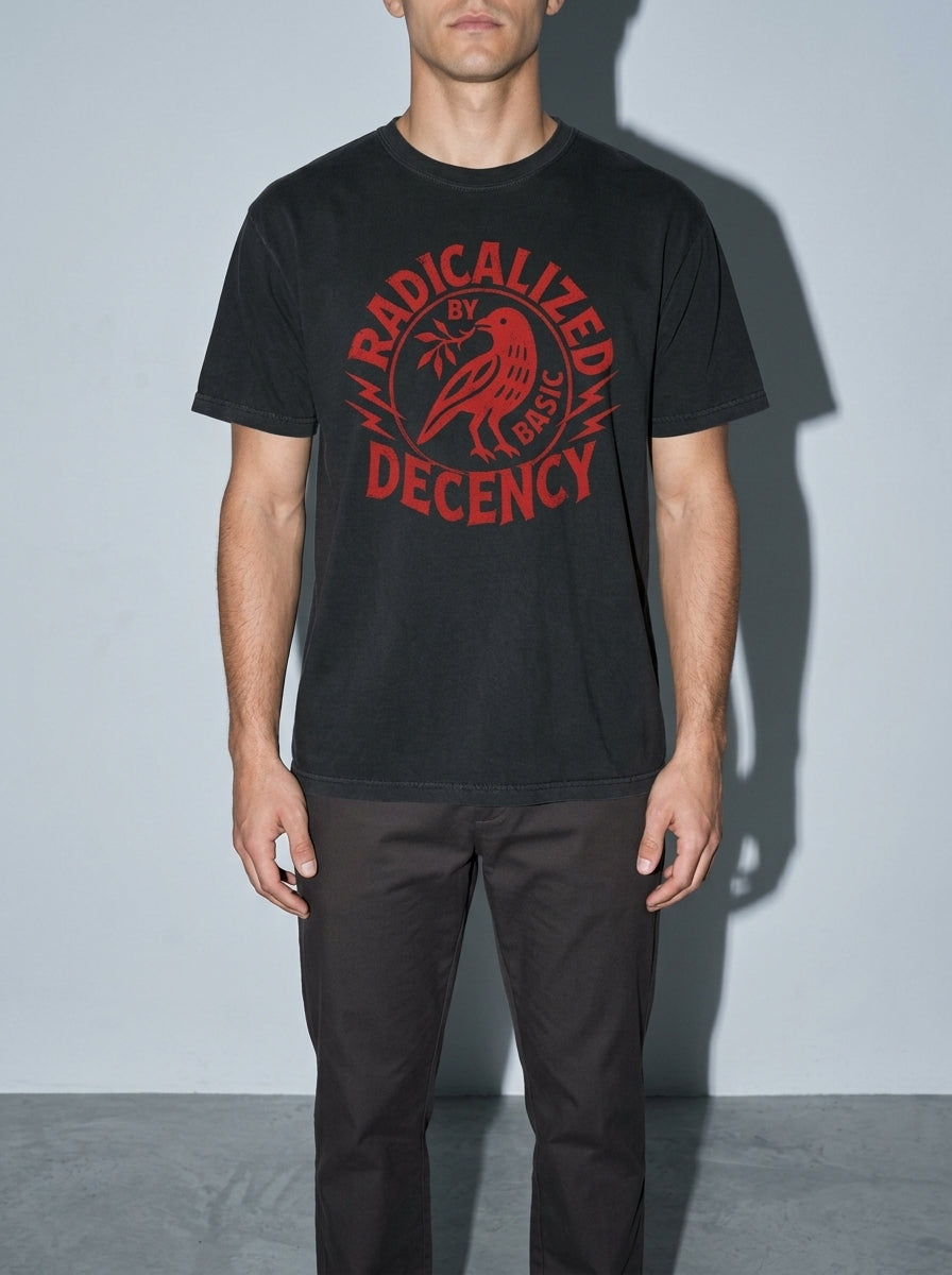 Radically Decent Premium Shirt - black--bust_to_thigh