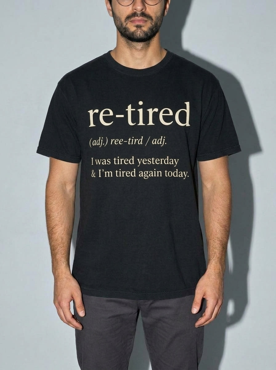 Re-Tired Premium Shirt - black--bust_to_thigh