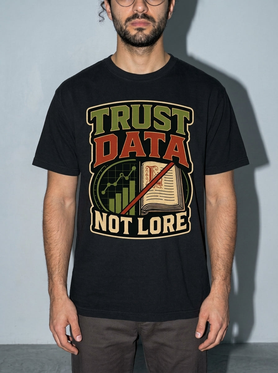 Trust Data, Not Lore Premium Shirt - black--macro