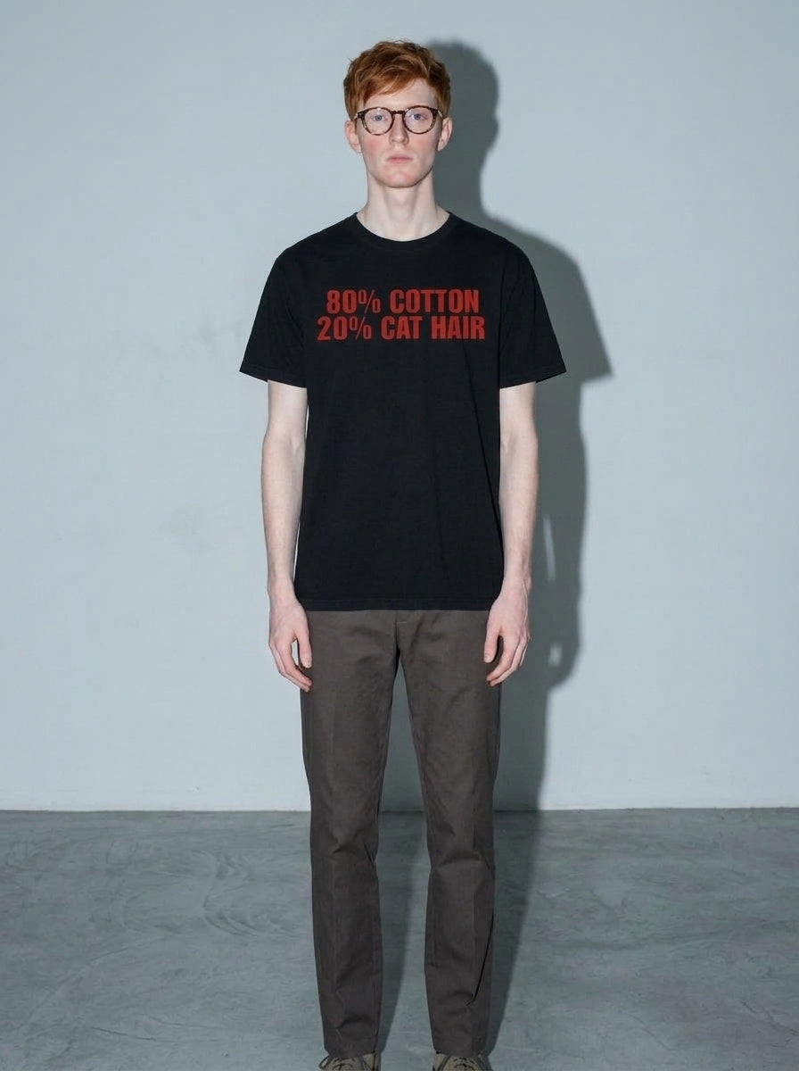 80% Cotton, 20% Cat Hair Premium Shirt - black--main
