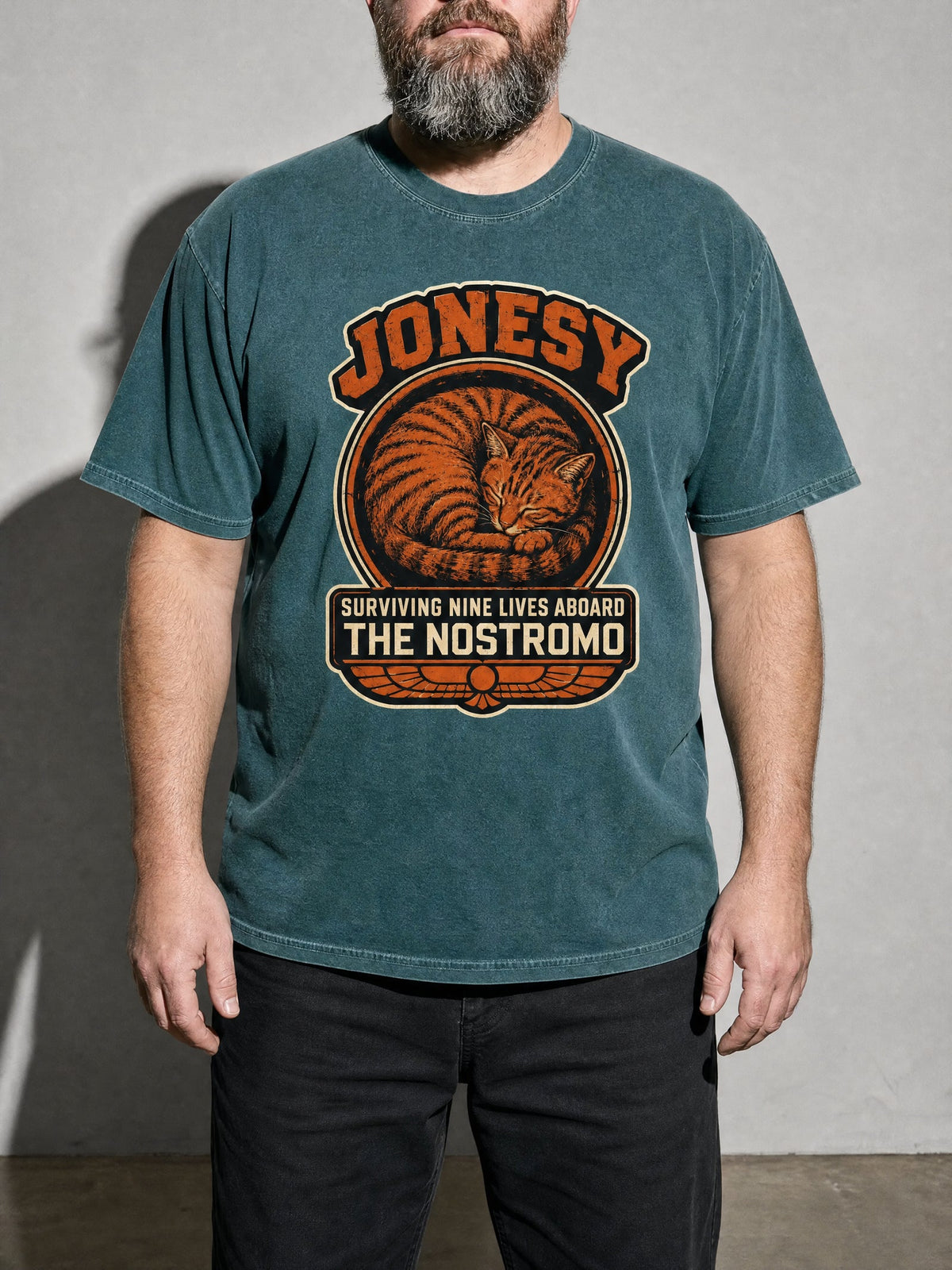 Jonesy: Surviving Nine Lives Premium Shirt - blue-spruce--bust_to_thigh