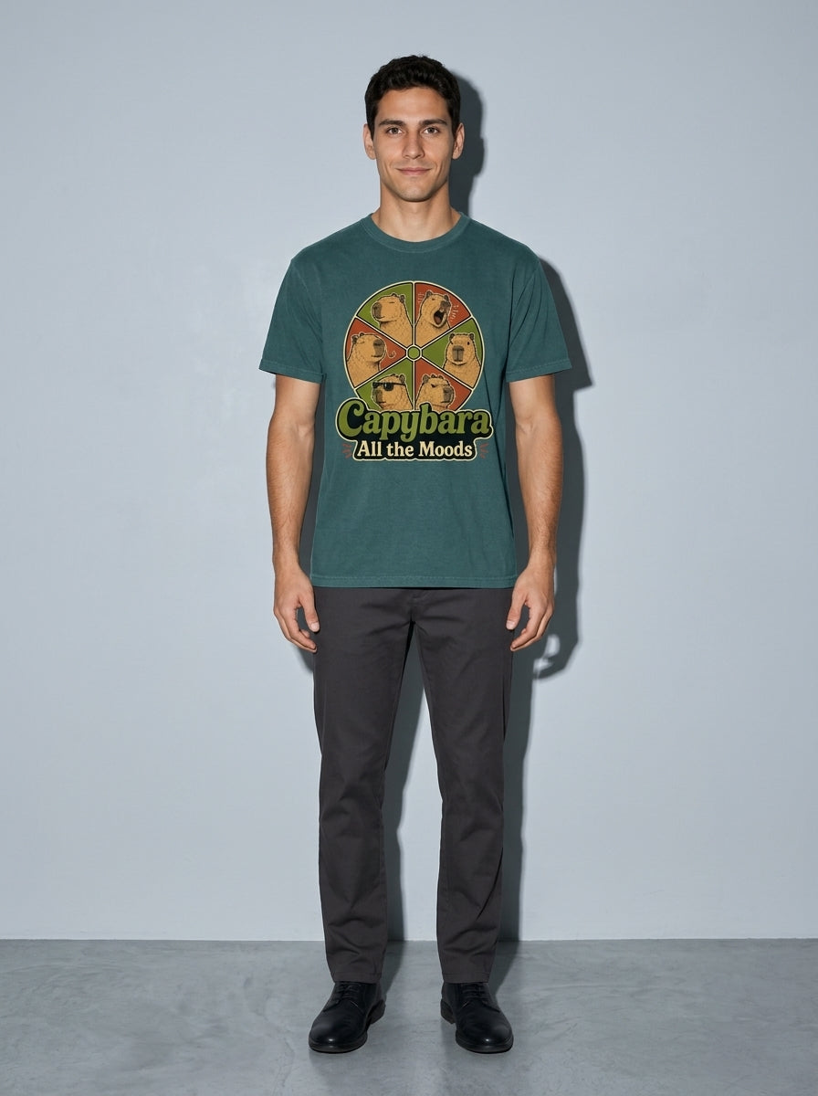 Capybara All the Moods Premium Shirt - blue-spruce--main