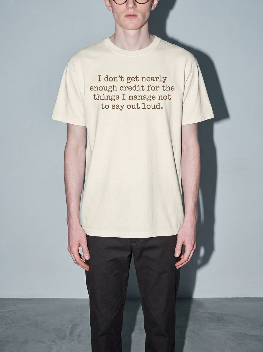 Nearly Enough Credit Premium Shirt - ivory--bust_to_thigh