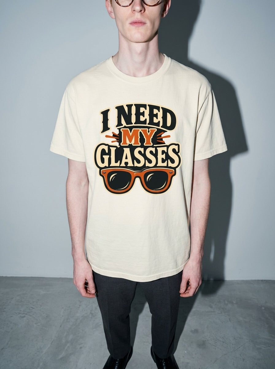 I Need My Glasses Premium Shirt - ivory--bust_to_thigh