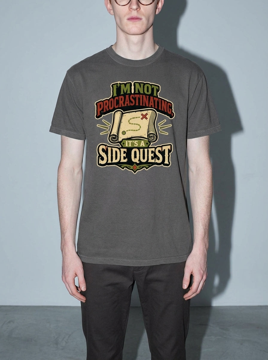 Side Quest Premium Shirt - pepper--bust_to_thigh