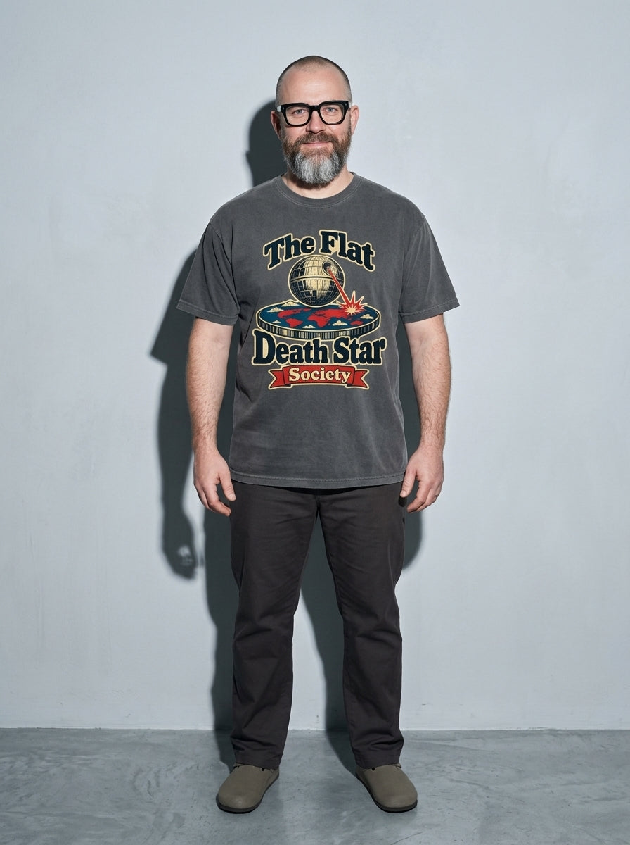 Flat Death Star Society Premium Shirt - pepper--main
