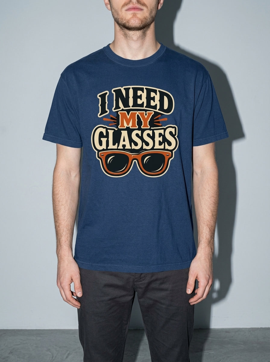 I Need My Glasses Premium Shirt - true-navy--bust_to_thigh
