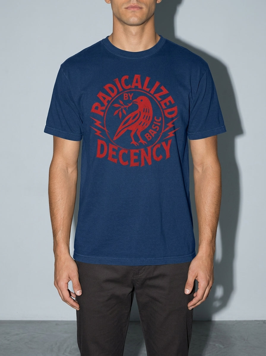 Radically Decent Premium Shirt - true-navy--bust_to_thigh
