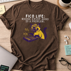 cat fico life shirt - Dark Chocolate