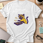 cat fico life shirt - White