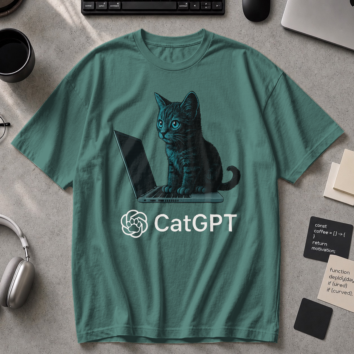 catGPT Premium Shirt - Blue Spruce