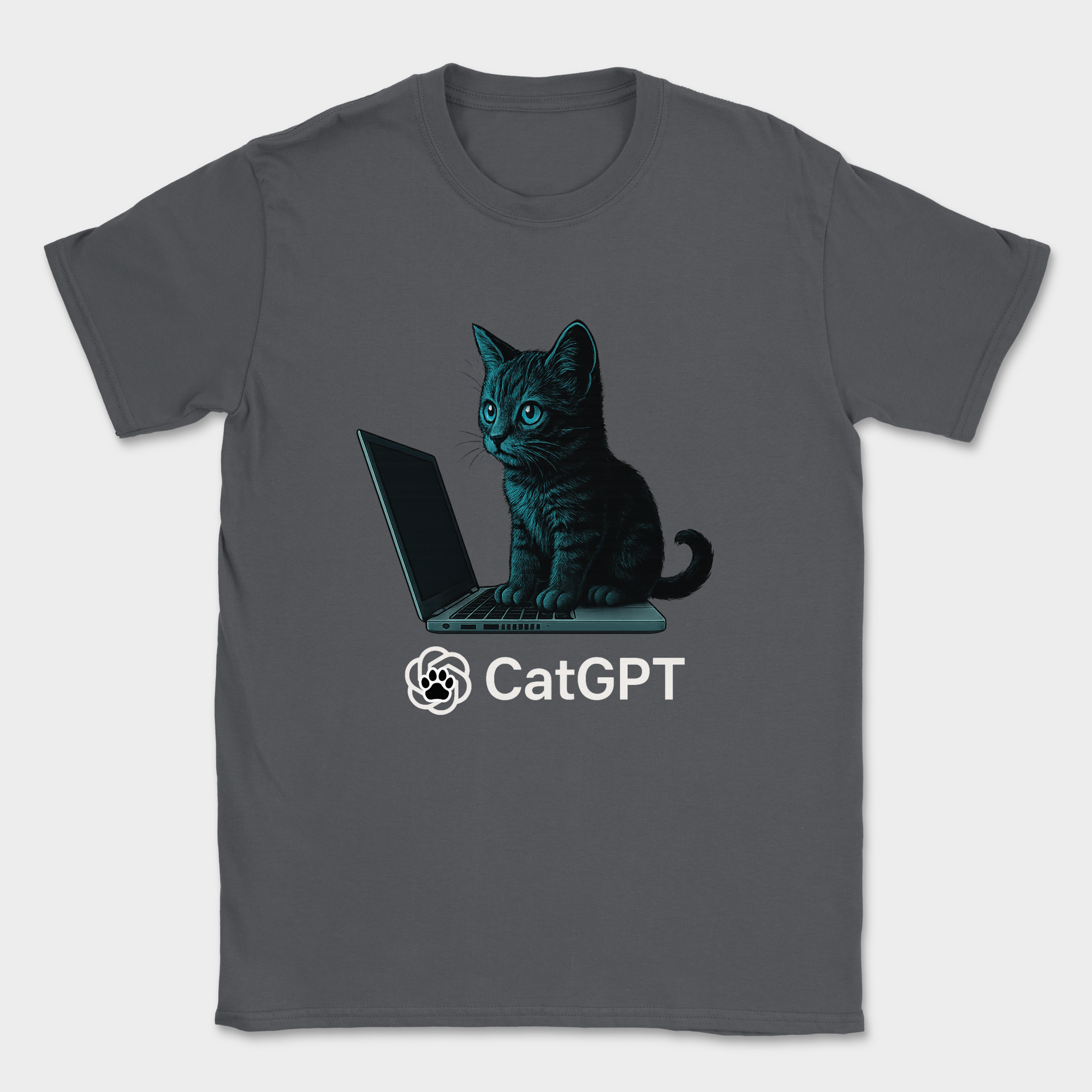 catGPT shirt — Dark Heather Grey
