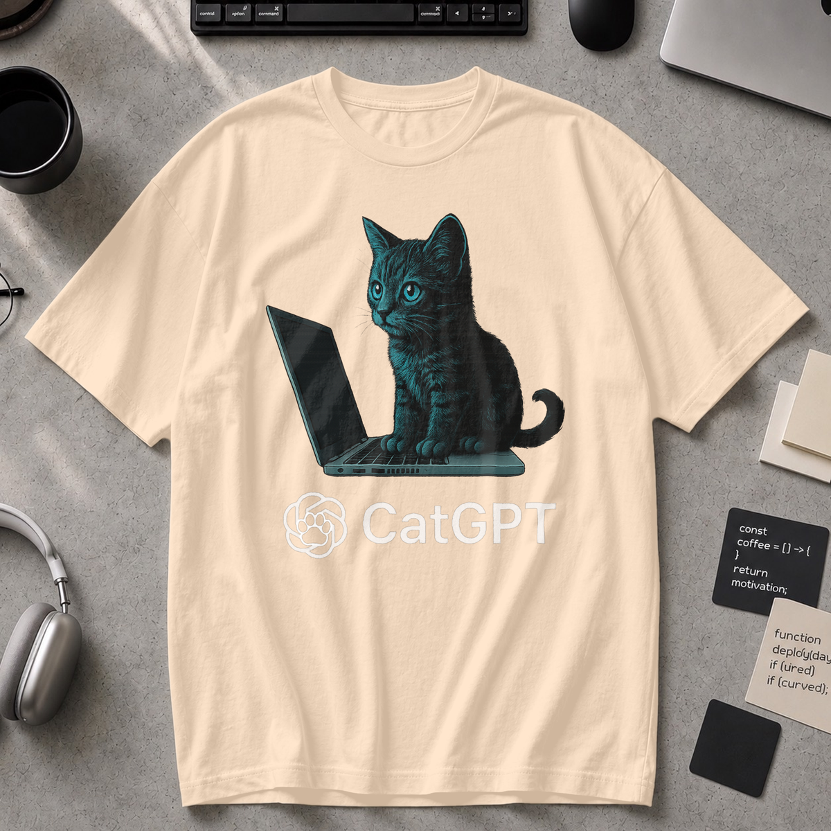 catGPT Premium Shirt - Ivory
