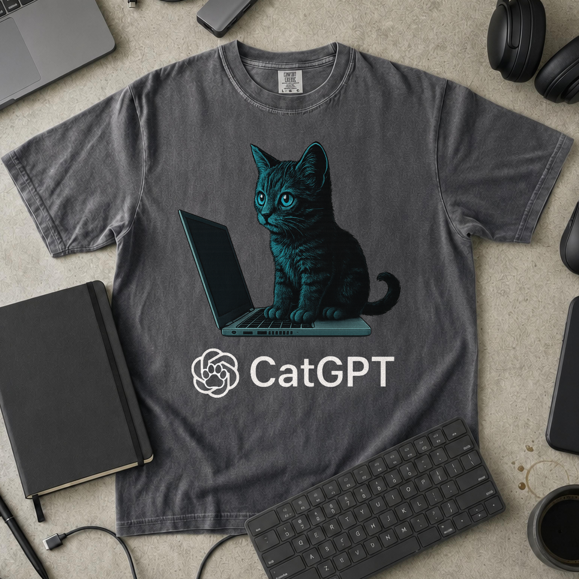 catGPT Premium Shirt — pepper Premium Shirt mock-up