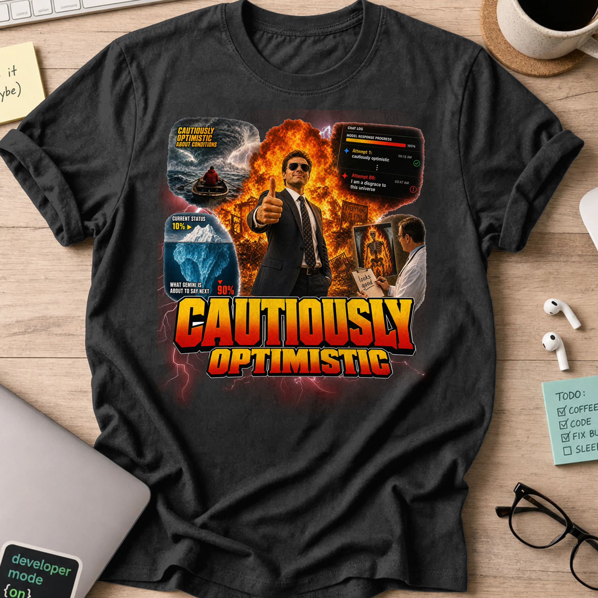 Cautiously Optimistic Shirt - Black