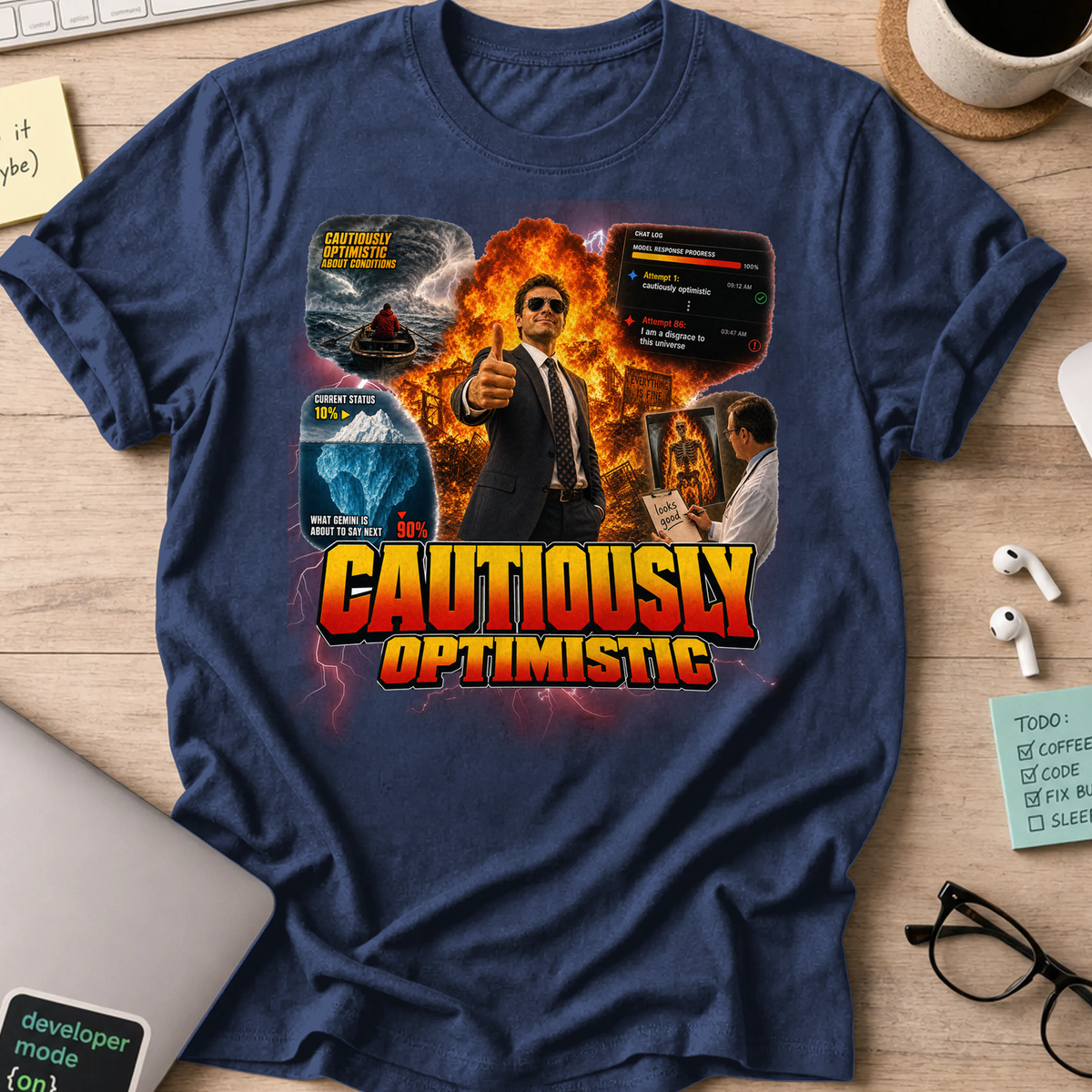 Cautiously Optimistic Shirt - Navy