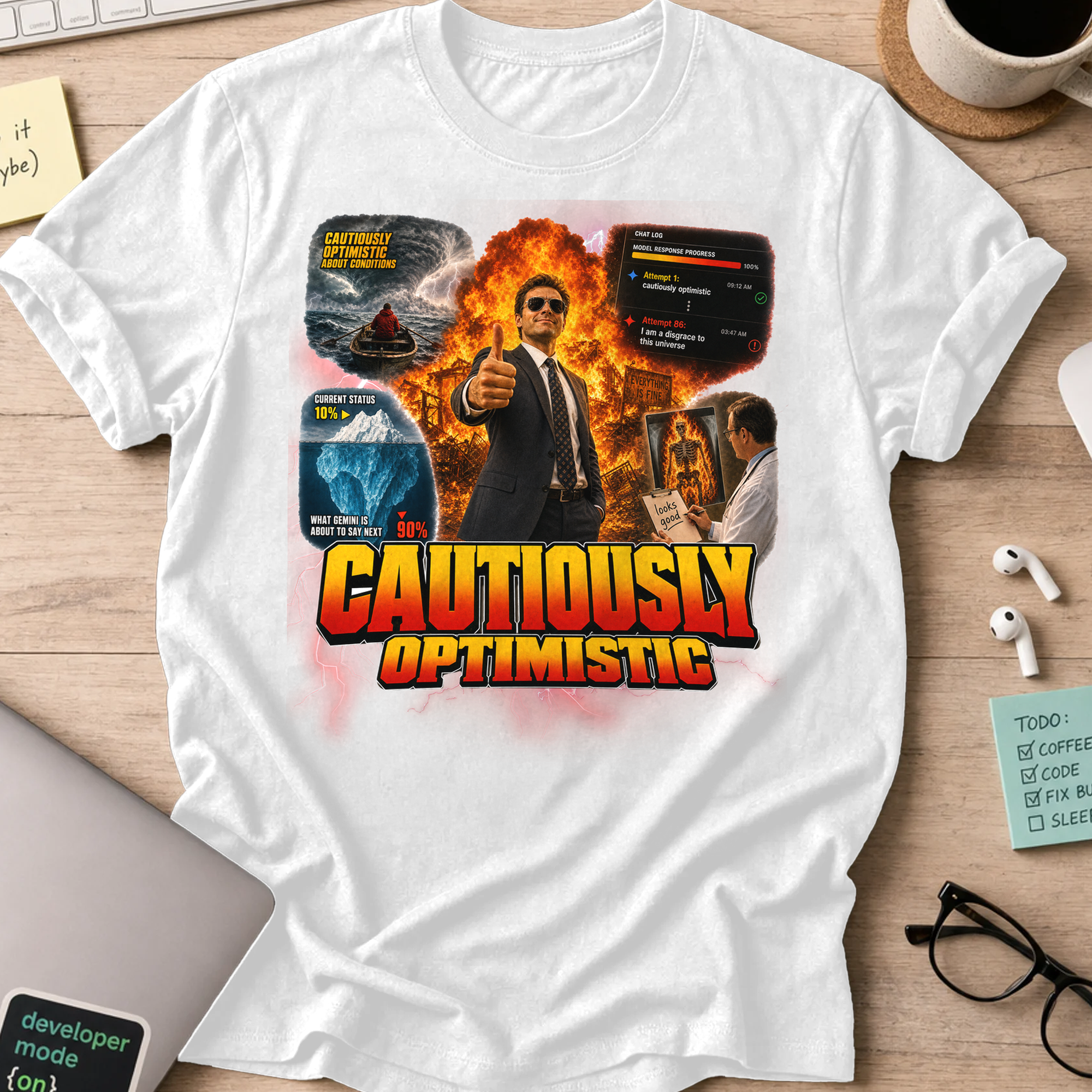 Cautiously Optimistic Shirt - White