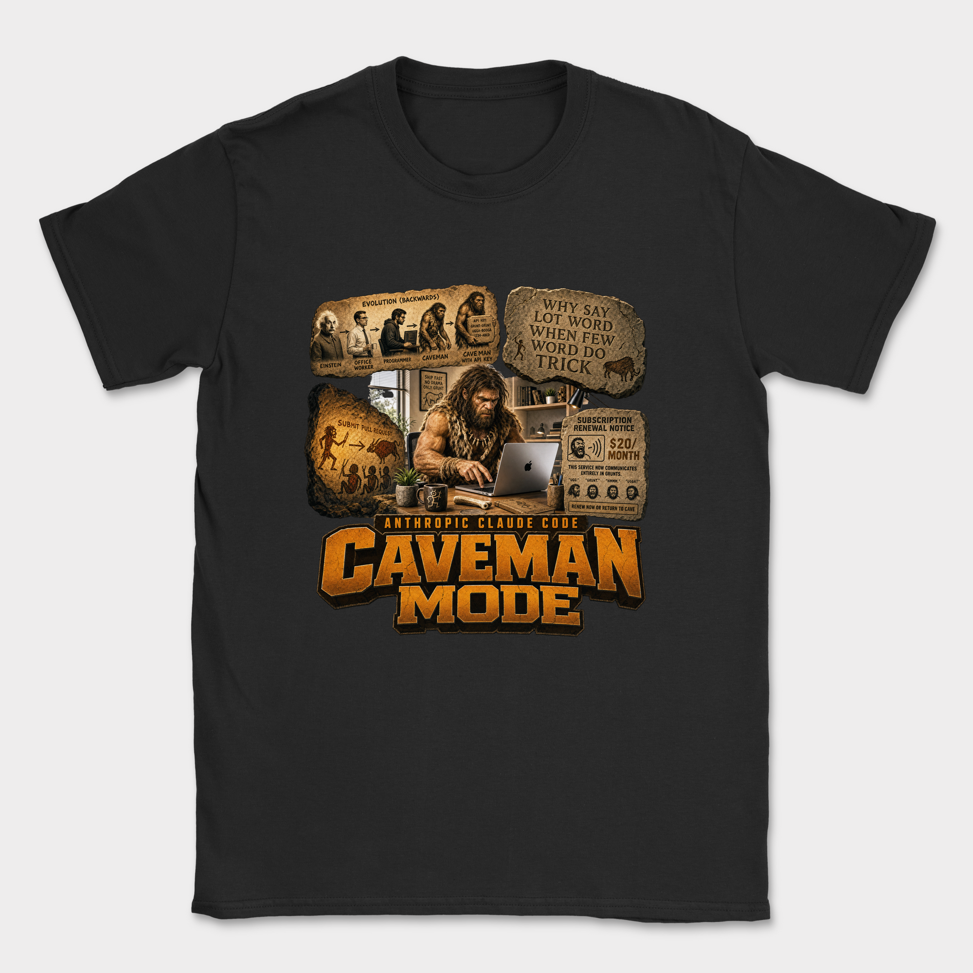 Caveman Mode Shirt — Black