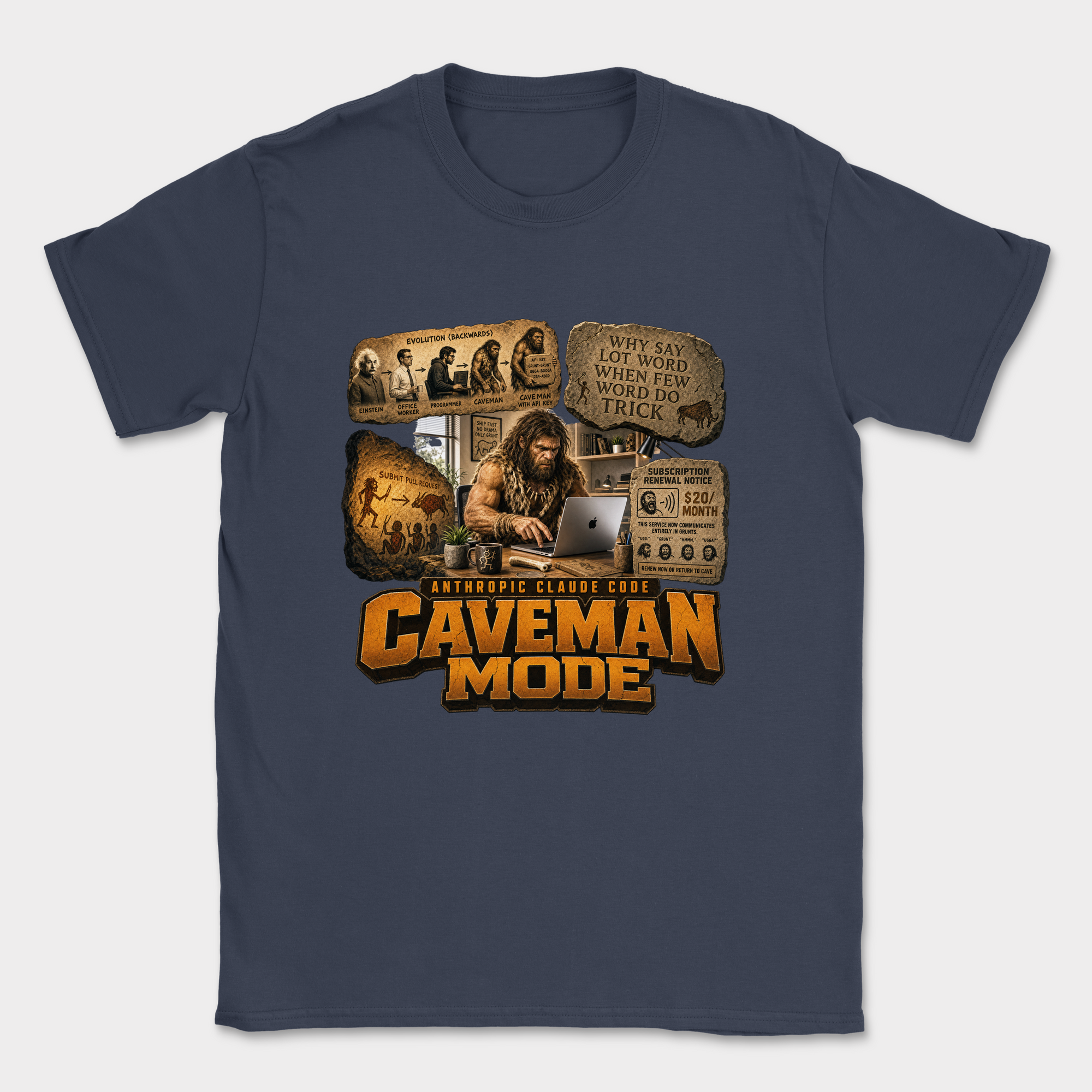 Caveman Mode Shirt — Navy