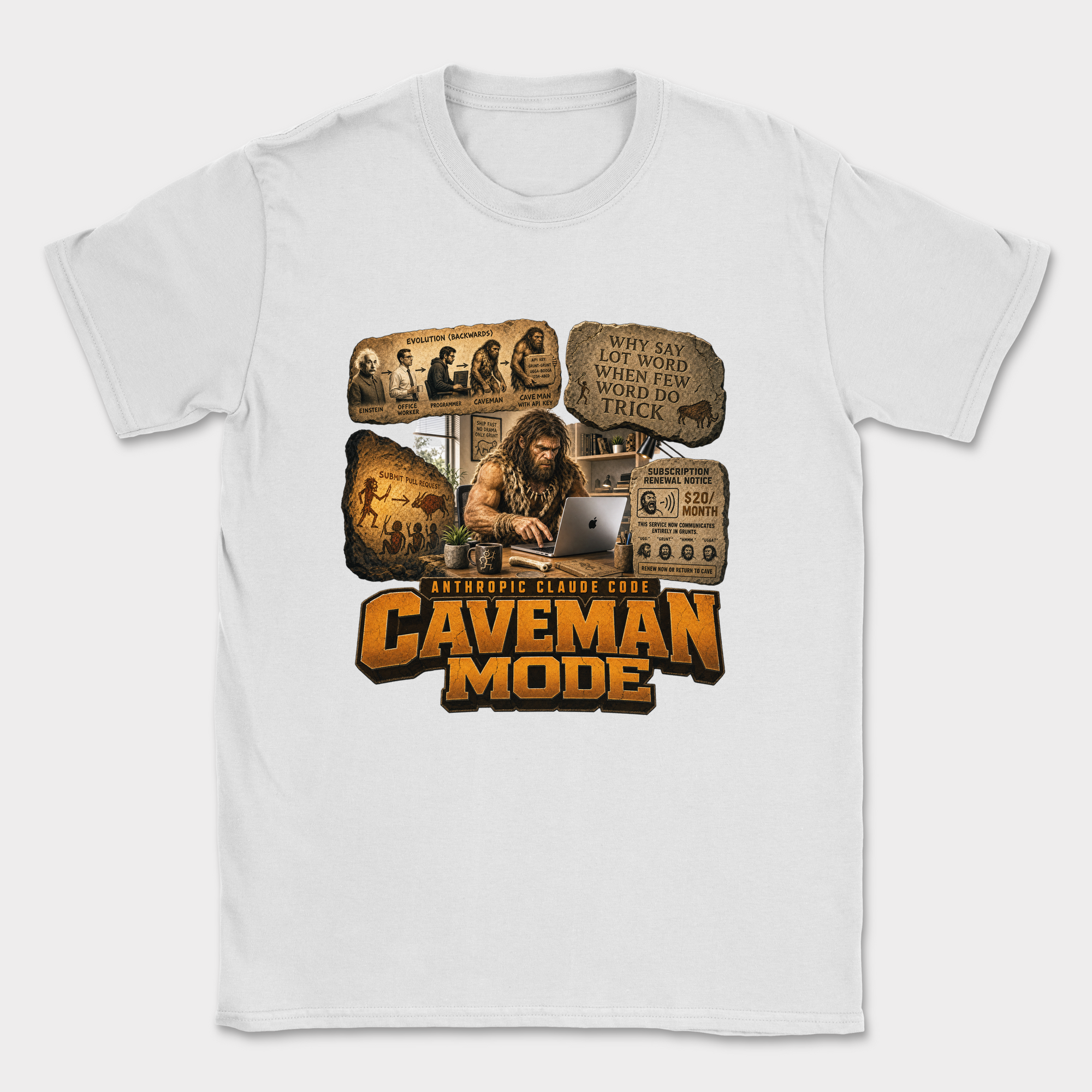 Caveman Mode Shirt — White