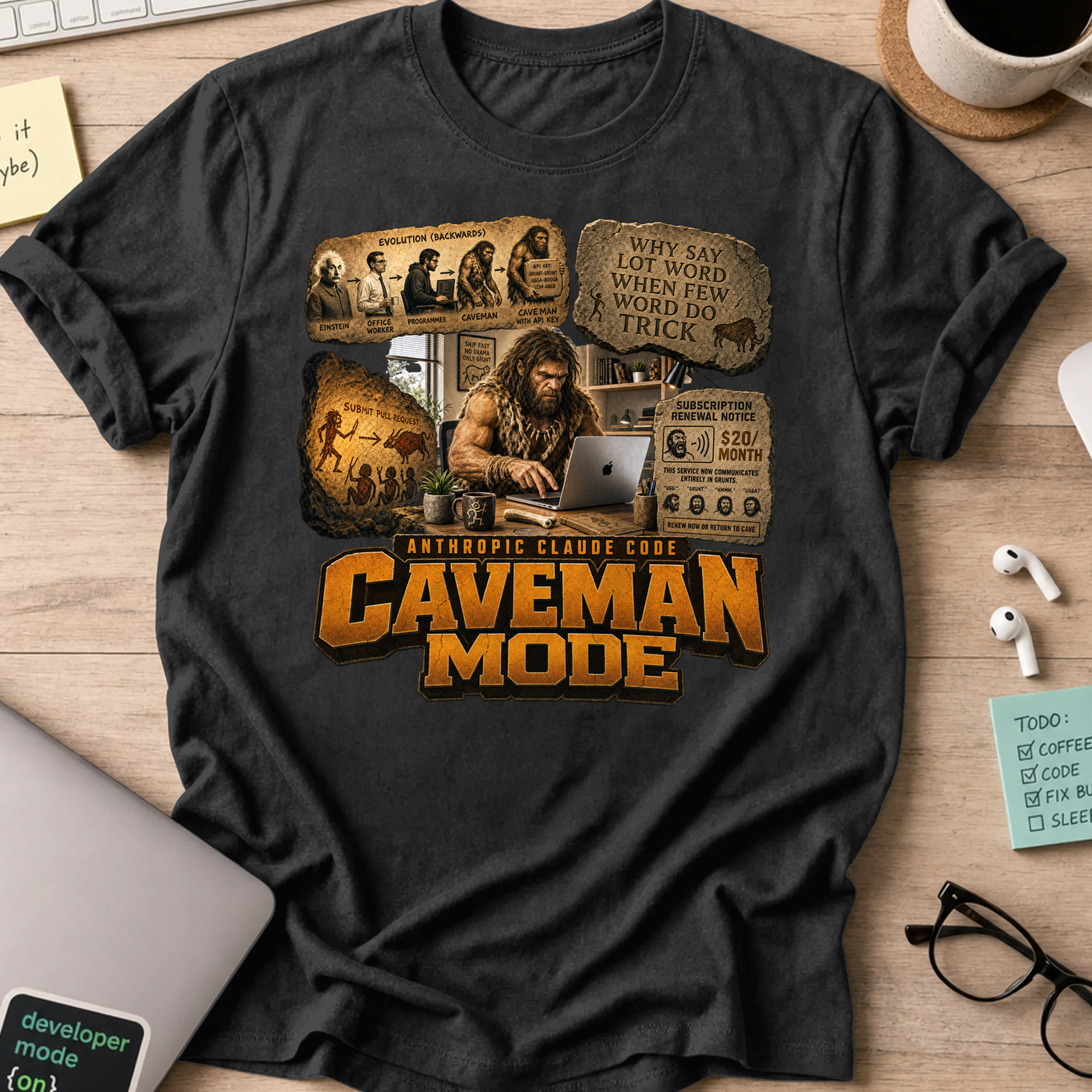 Caveman Mode Shirt - Black