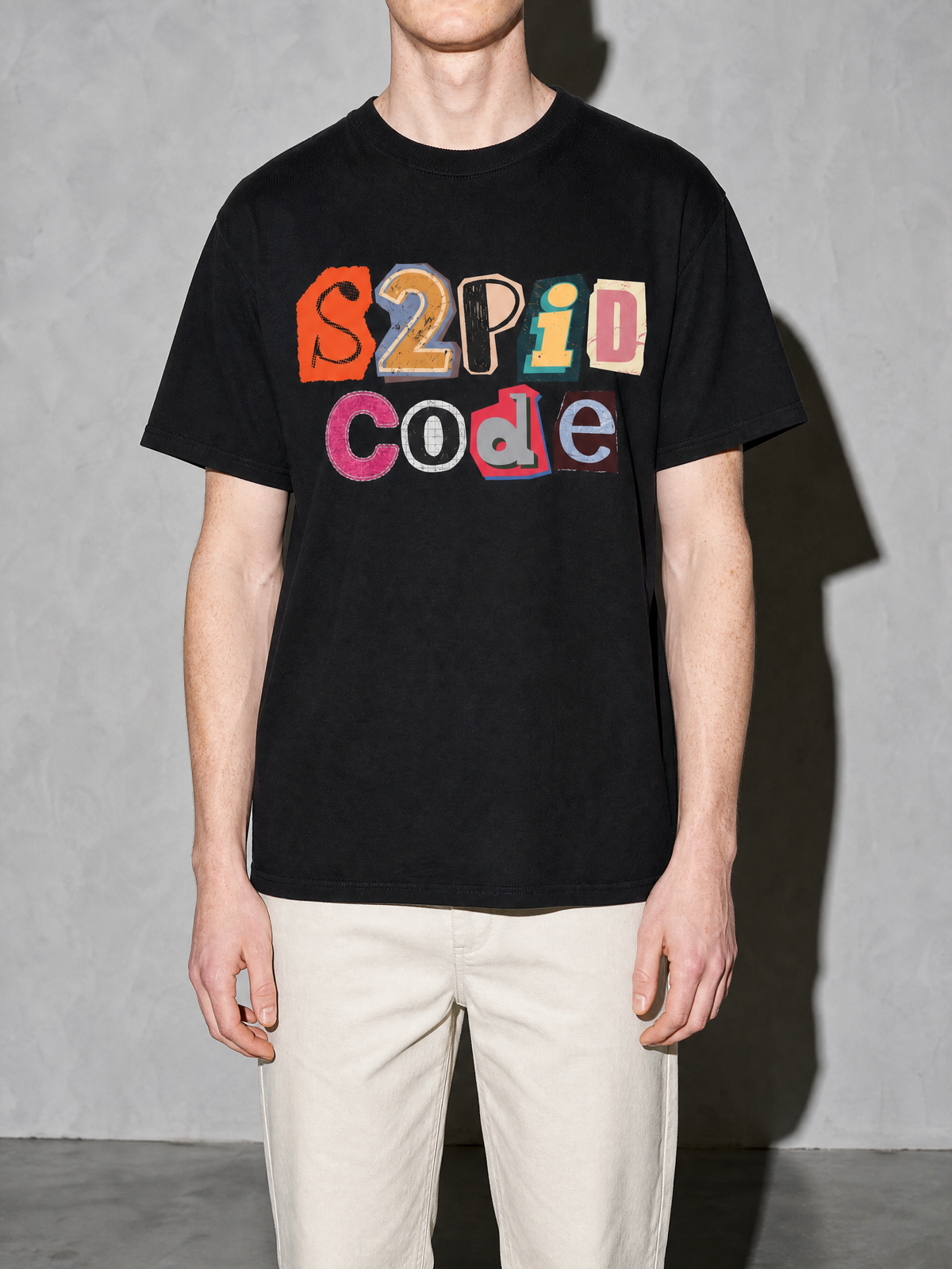 s2pid code Graphic IT Nerd T-Shirt — black bust to thigh