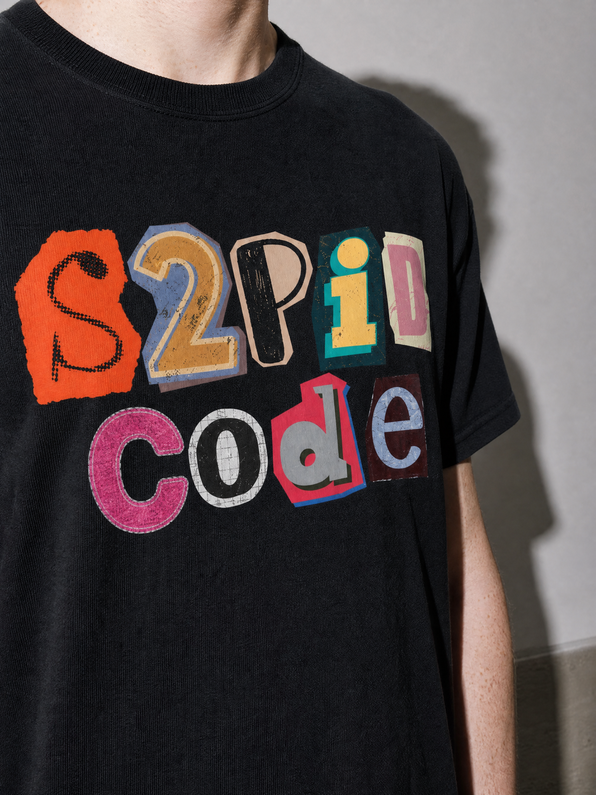s2pid code Graphic IT Nerd T-Shirt — black macro