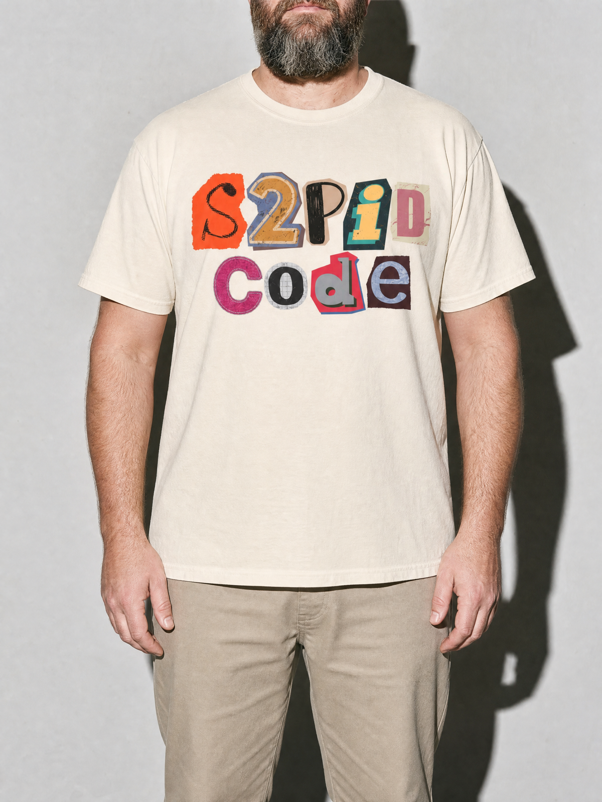 s2pid code Graphic IT Nerd T-Shirt — ivory bust to thigh