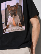Senior Vibe Coder Graphic IT Nerd T-Shirt — black macro