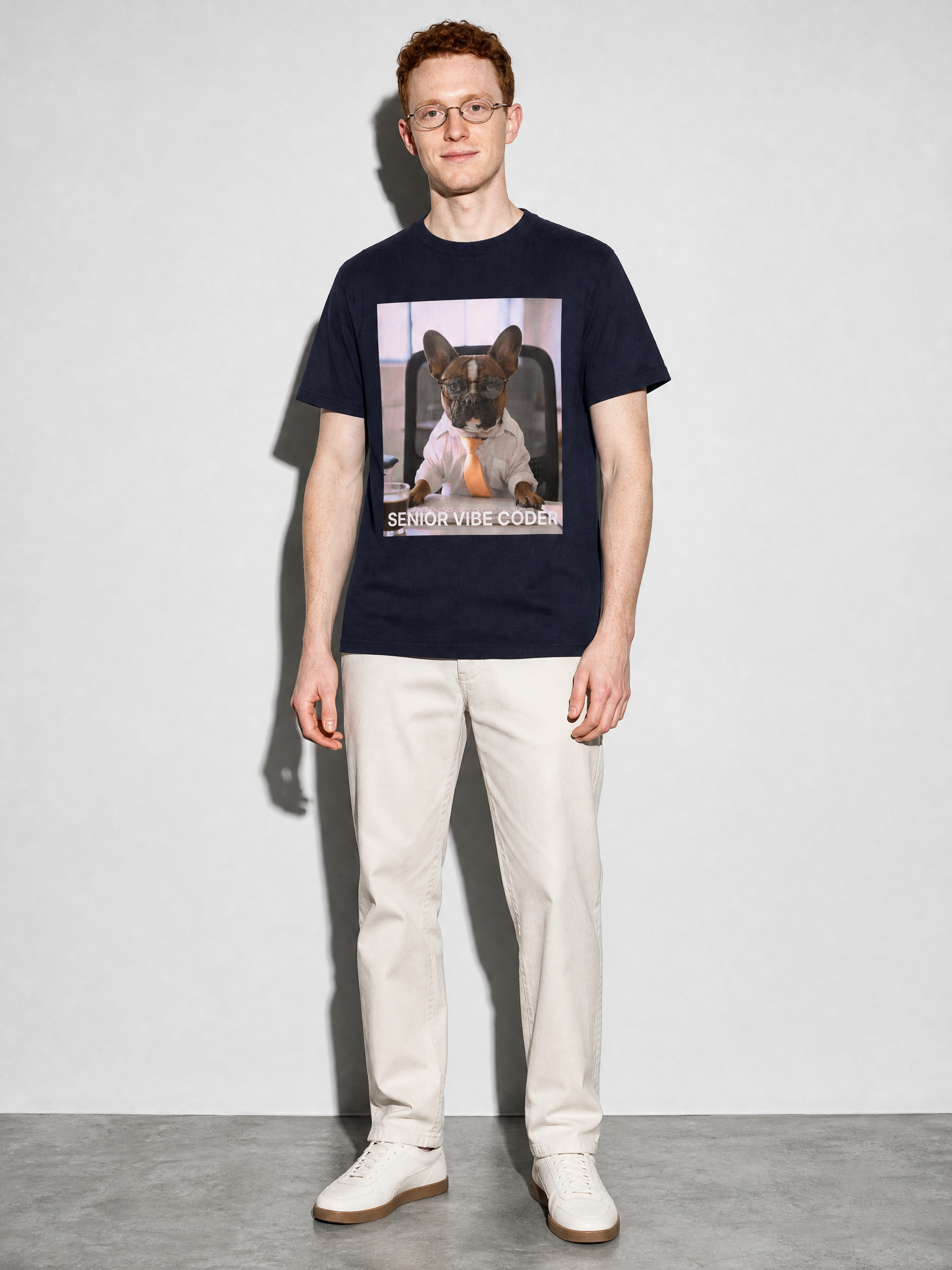 Senior Vibe Coder Graphic IT Nerd T-Shirt — true-navy main